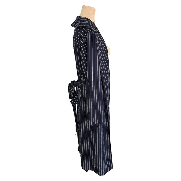 Babaton Aritzia New Kahlo Pin Stripe Navy Blue Robe Sz XS - Picture 6 of 16